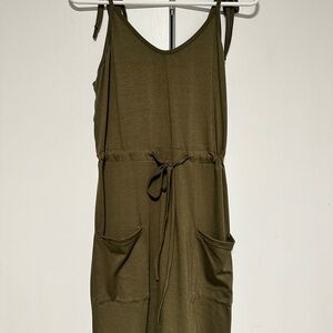 Olive Green Sleeveless Mini Dress